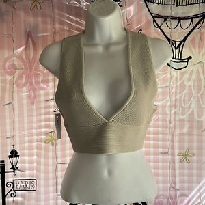 Aritzia color matte pearl Sculpt Knit Deep V Tank